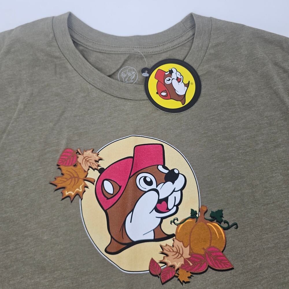 BUCEES Buc-ees Fall Harvest Tee Tshirt Pumpkins Gather Green Size 2XL NEW 4263